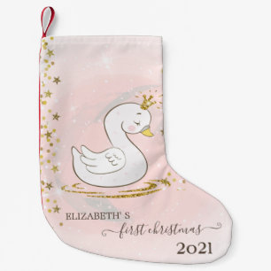 Petite Chaussette De Noël Bébé cygne de Noël des Fêtes