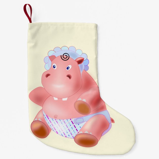 Petite Chaussette De Noël Bébé Hippo Noël Stocking (Devant)