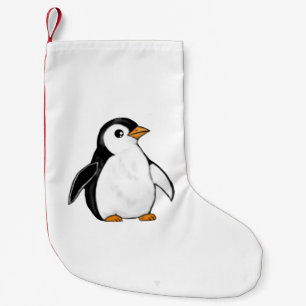 Petite Chaussette De Noël Bébé manchot adorable Art d'hiver de style aérogra