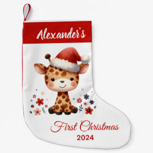 Petite Chaussette De Noël Bébé premier Noël mignon Giraffe personnalisée