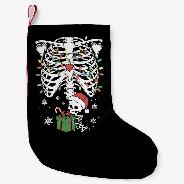Petite Chaussette De Noël Bébé squelette mignon Grossesse de maternité de No (Devant)