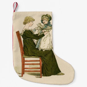 Petite Chaussette De Noël Bébé victorien Kate Greenaway Mère
