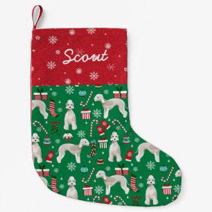 Petite Chaussette De Noël Bedlington terrier Nom de chien personnalisé Noë