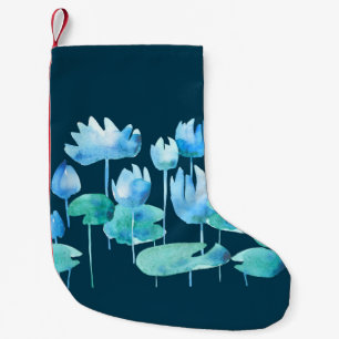 Petite Chaussette De Noël Belle aquarelle lotus fleurs fleurissant