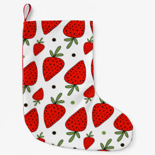 Petite Chaussette De Noël Belle fraises rouges motif sans soudure