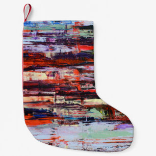 Petite Chaussette De Noël Belle peinture abstraite