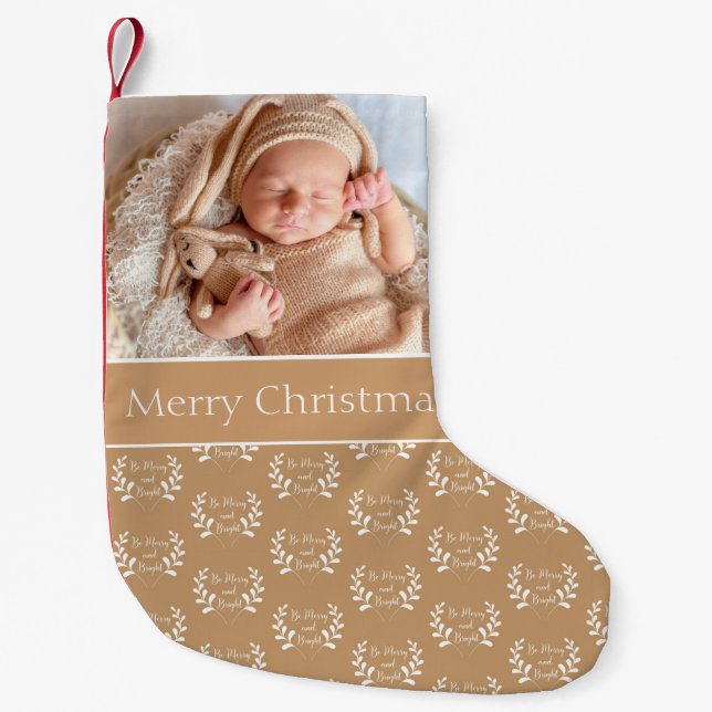Petite Chaussette De Noël Belle Personnaliser photo bébé (Devant)