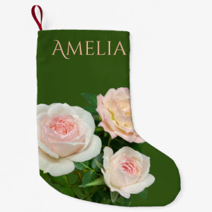 Petite Chaussette De Noël Belle roses roses blanches romantiques