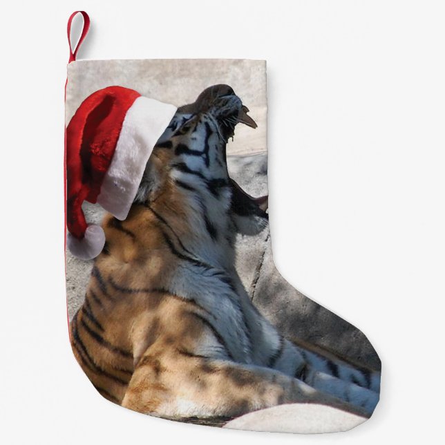 Petite Chaussette De Noël Bengale Tiger Père Noël (Devant)