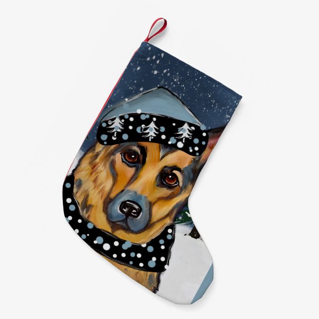 Petite Chaussette De Noël Berger Allemand        (Devant (Accrochage))