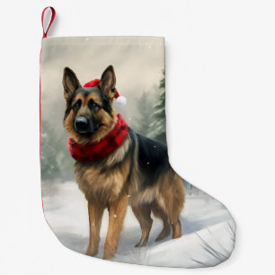 Petite Chaussette De Noël Berger Allemand dans la neige de Noël