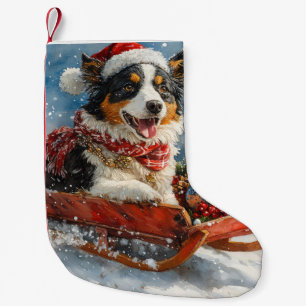 Petite Chaussette De Noël Berger Australien en Traîneau Noël