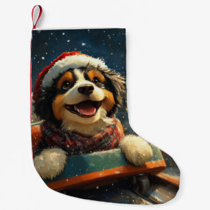 Petite Chaussette De Noël Bernedoodle Roller Dessous de verre Noël