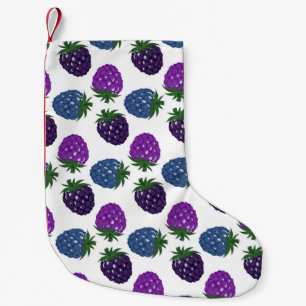 Petite Chaussette De Noël Berries colorées : Motif multicolore sans fil.