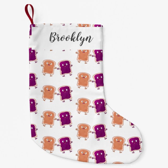 Petite Chaussette De Noël Beurre d'arachide mignonne et caricature sandwich  (Devant)