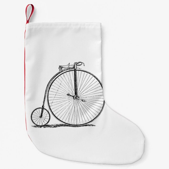 Petite Chaussette De Noël Bicyclette à grande roue Penny Farthing (Devant)