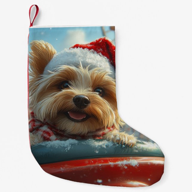 Petite Chaussette De Noël Biewer Terrier Dog Roller Coaster Noël  (Devant)