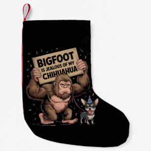 Petite Chaussette De Noël Bigfoot est jaloux de mon Chihuahua