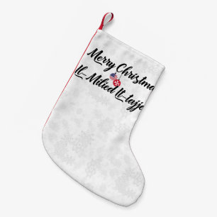 Petite Chaussette De Noël Bilingue Maltais Américains - Stocks de Noël