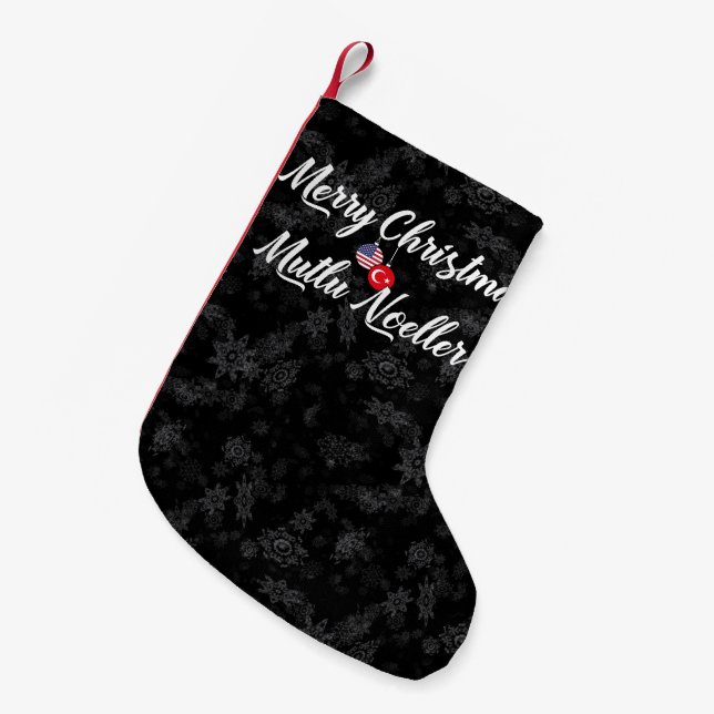 Petite Chaussette De Noël Bilingue Turc-Américain - Stocking (Devant (Accrochage))