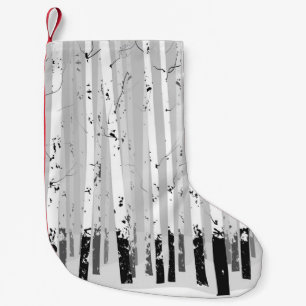 Petite Chaussette De Noël Birch Trees Vintage Arrière - plan horizontal