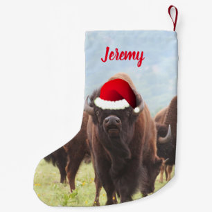 Petite Chaussette De Noël Bison américain à Père Noël    ChapeauPetit r