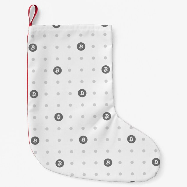 Petite Chaussette De Noël Bitcoin Polka Dots Christmas Stocking (Small) (Devant)