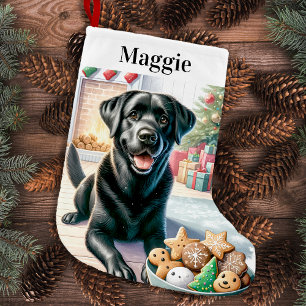 Petite Chaussette De Noël Black Labrador Retriever Festiver Festive Chien de