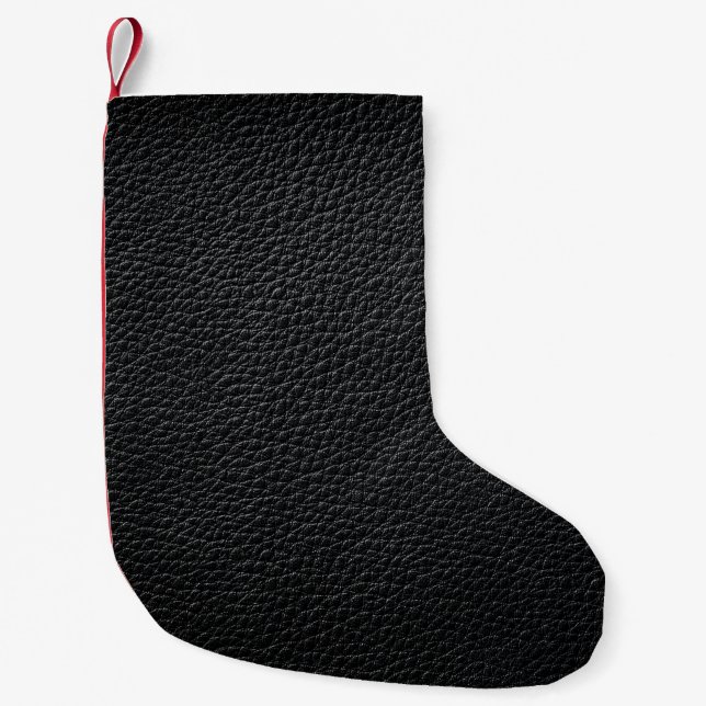 Petite Chaussette De Noël Black leather texture and backgroundleather,textur (Devant)