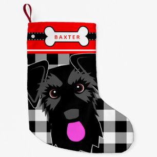 Petite Chaussette De Noël Black Schnauzer Chien vieux modèle Plaid