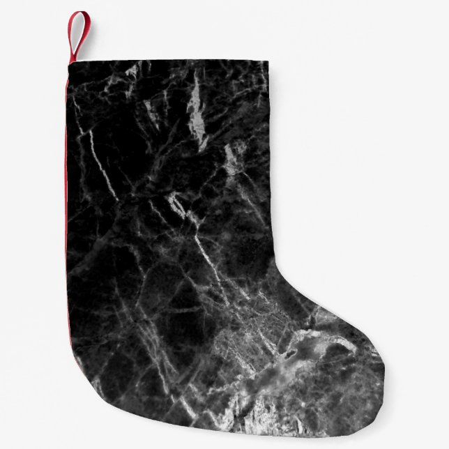 Petite Chaussette De Noël Black texture background stone (Devant)