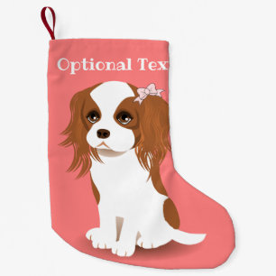Petite Chaussette De Noël Blenheim Cavalier King Charles Spaniel rose