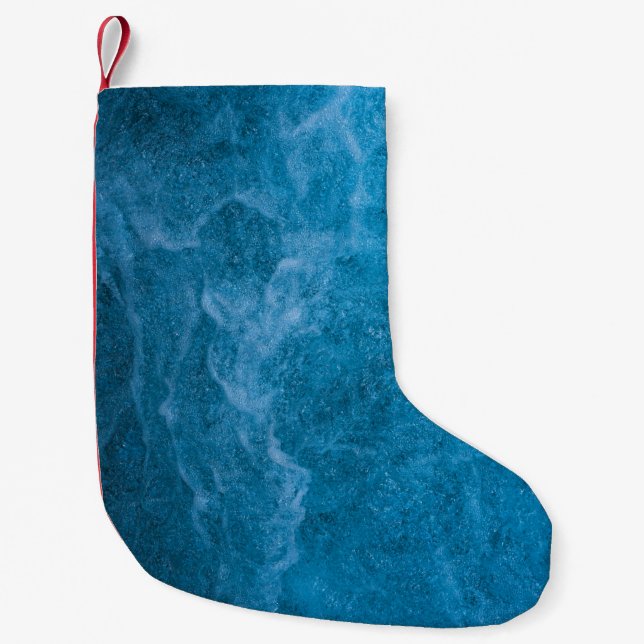 Petite Chaussette De Noël Bleu (Devant)