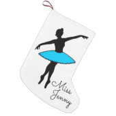 Petite Chaussette De Noël Bleu Ballet Danse Enseignant Cadeau Ballerina Tutu (Devant (Accrochage))