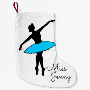 Petite Chaussette De Noël Bleu Ballet Danse Enseignant Cadeau Ballerina Tutu