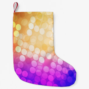 Petite Chaussette De Noël Bleu clair, motif jaune avec sphères. Brouillé b