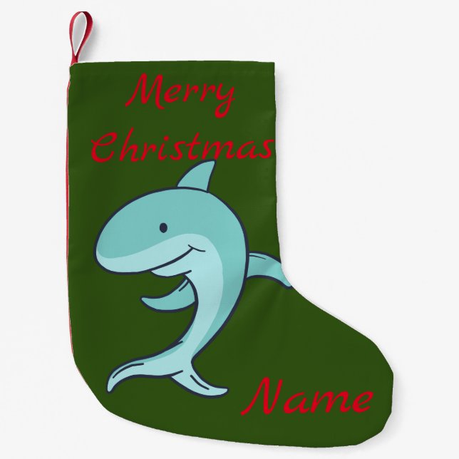 Petite Chaussette De Noël Bleu Dauphin Leaping Thunder_Cove (Devant)