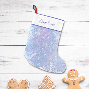 Petite Chaussette De Noël Bleu glacé Boutique de Noël personnalisée