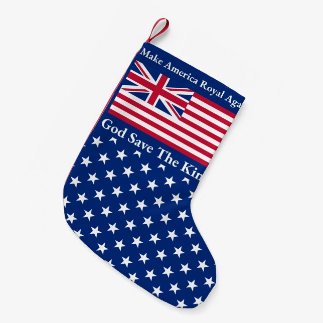 Petite Chaussette De Noël Bleu rouge amusant Rendre à l'Amérique le drapeau  (Devant (Accrochage))