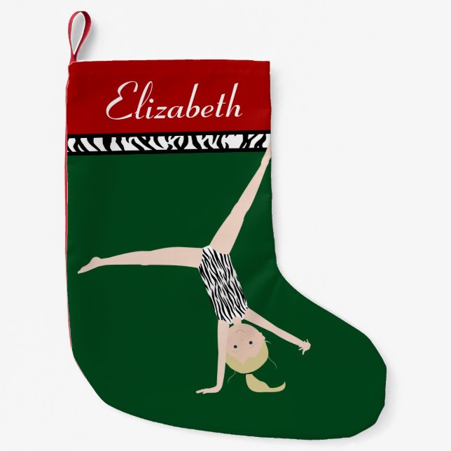 Petite Chaussette De Noël Blonde Gymnaste Noël personnalisé (Devant)