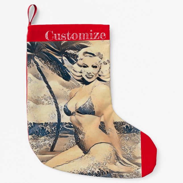 Petite Chaussette De Noël Blonde Kneeling Modèle de bikini Thunder_Cove (Devant)