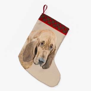 Petite Chaussette De Noël Bloodhound Peinture - Joli chien d'origine art