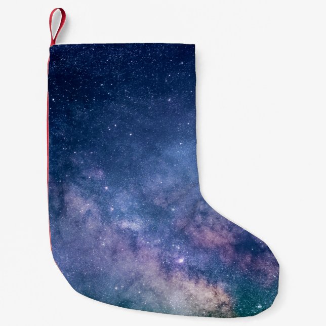 Petite Chaussette De Noël Blue and purple galaxy digital (Devant)