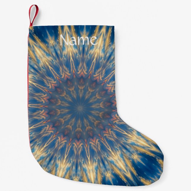 Petite Chaussette De Noël Blue Chakra Kaleidoscope Thunder_Cove (Devant)
