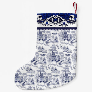 Petite Chaussette De Noël Blue Willow Design