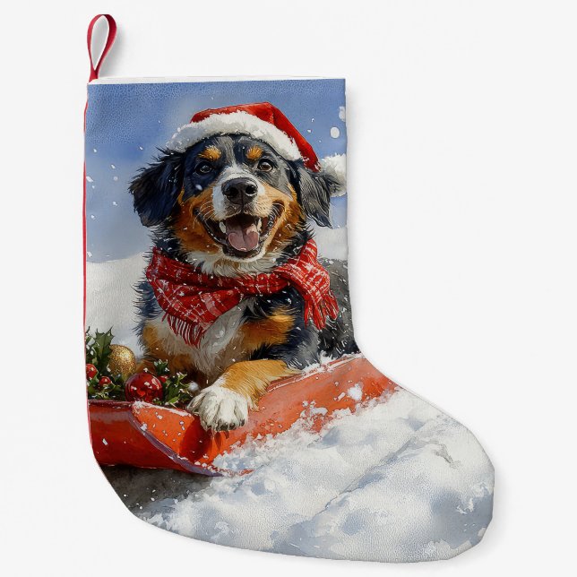 Petite Chaussette De Noël Bluetick Coonhound Dog dans Sledge Noël (Devant)