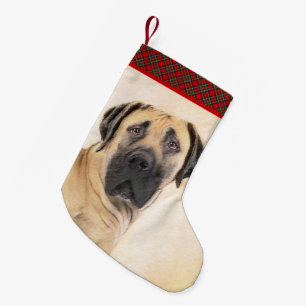 Petite Chaussette De Noël Boerboel Painting - Cute Original Dog Art