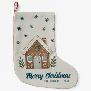 Petite Chaussette De Noël Boho Cookie House Snowflakes Famille