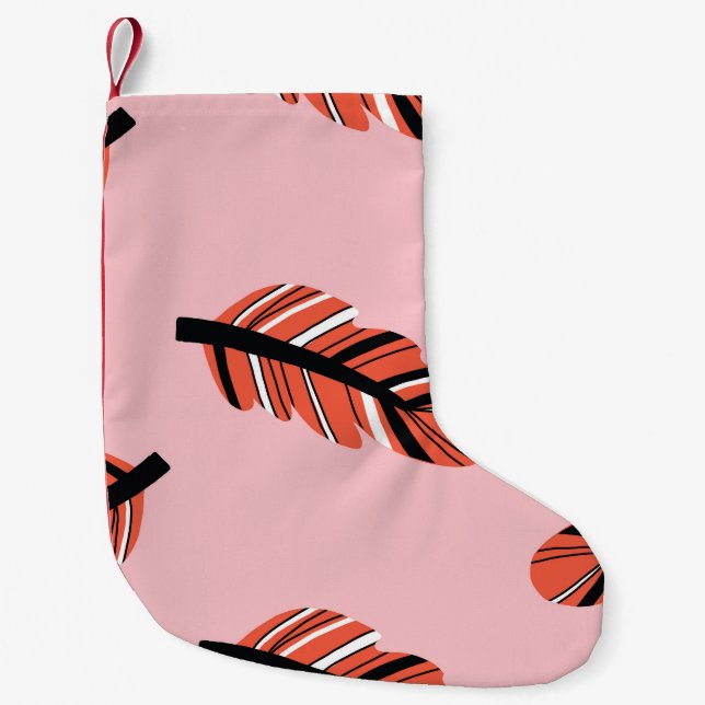 Petite Chaussette De Noël Boho Feathers : Répéter Vintage. (Devant)