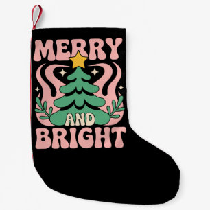 Petite Chaussette De Noël Boho Joyeux et Lumineux Noël Floral Personnalisé